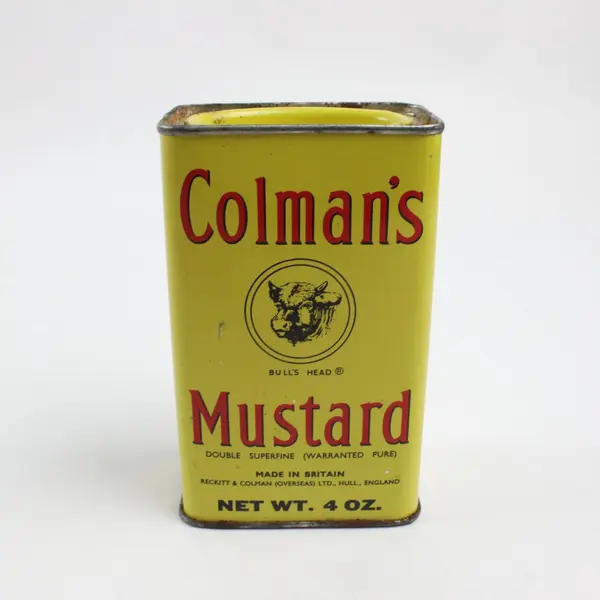 Colman's Mustard 4 oz Vintage Advertising Tin Collectible Yellow