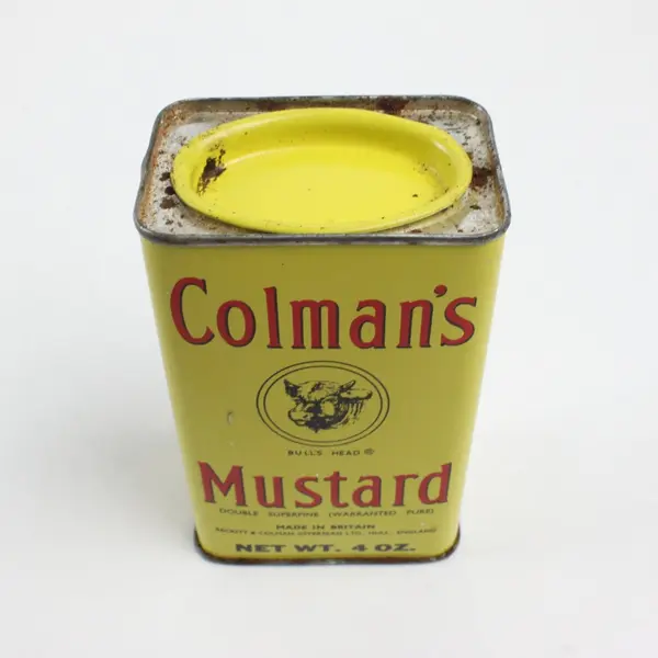 Colman's Mustard 4 oz Vintage Advertising Tin Collectible Yellow