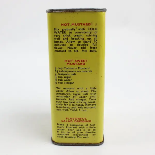 Colman's Mustard 4 oz Vintage Advertising Tin Collectible Yellow