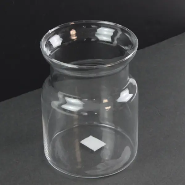 Floral Clear Glass Flower Vase Round Cinched 7.5" Tall