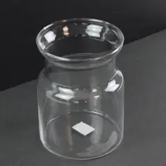 Floral Clear Glass Flower Vase Round Cinched 7.5" Tall