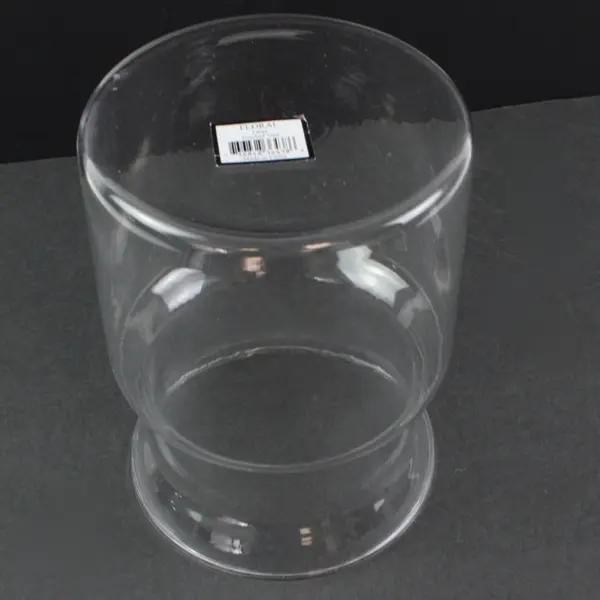 Floral Clear Glass Flower Vase Round Cinched 7.5" Tall
