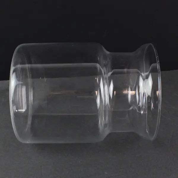 Floral Clear Glass Flower Vase Round Cinched 7.5" Tall