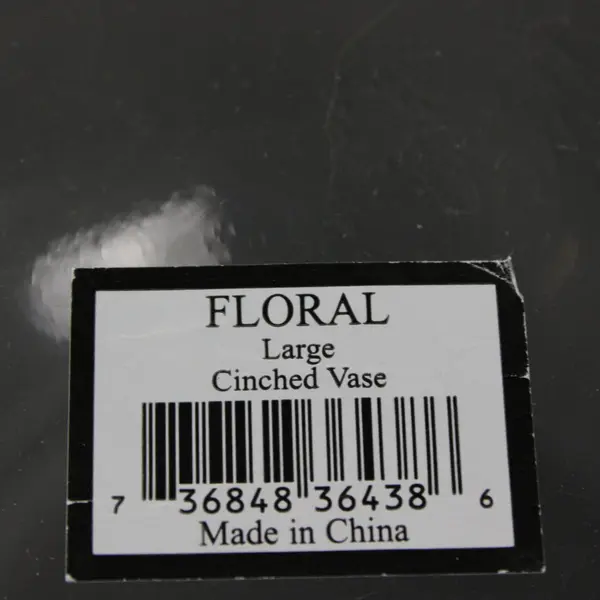 Floral Clear Glass Flower Vase Round Cinched 7.5" Tall