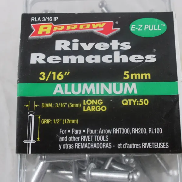 Lot of 2 Arrow 3/16 Aluminum Rivet Packs RLA Long RMA Medium 50 Each