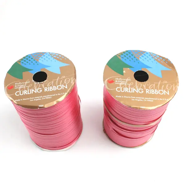Lot of 5 Berwick Hollywood Curling Ribbon Spools Pink Forest Green