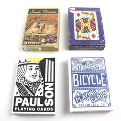 Lot of 4 Used Playing Cards South Dakota Casino Paulson Russell Morgan Bicycle