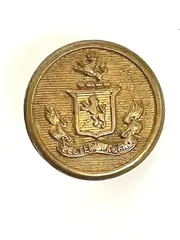 Vintage Round Superior Quality Brass Blazer Button Made In England Lion Crest