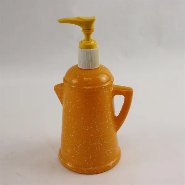 Vintage Avon Country Style Yellow/Orange Coffee Pot Shaped Dispenser 10 fl oz