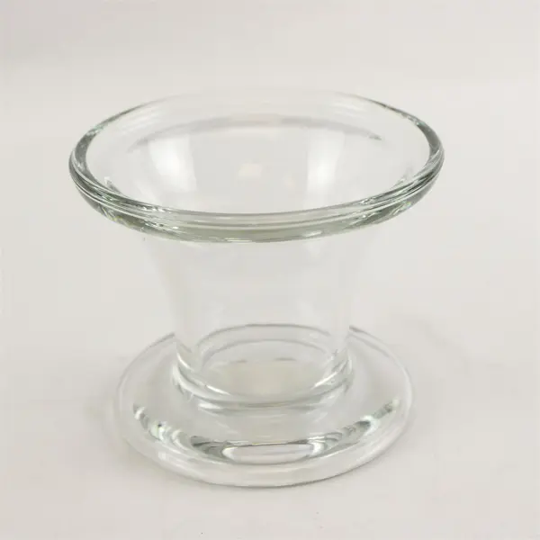 Clear Glass Pedestal Candle Holder Decorative 3.5in