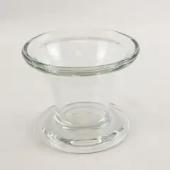 Clear Glass Pedestal Candle Holder Decorative 3.5in