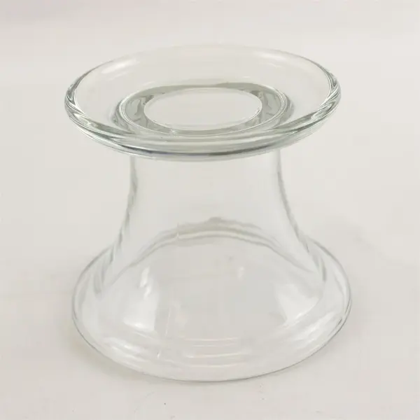 Clear Glass Pedestal Candle Holder Decorative 3.5in