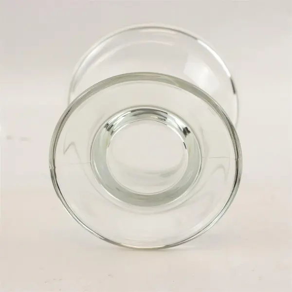 Clear Glass Pedestal Candle Holder Decorative 3.5in