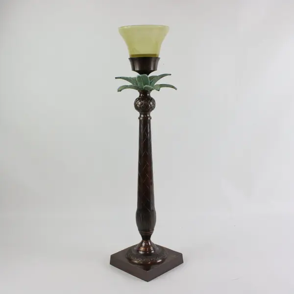 Vintage Tommy Bahama Palm Tree Hurricane Candle Holders Set of 2