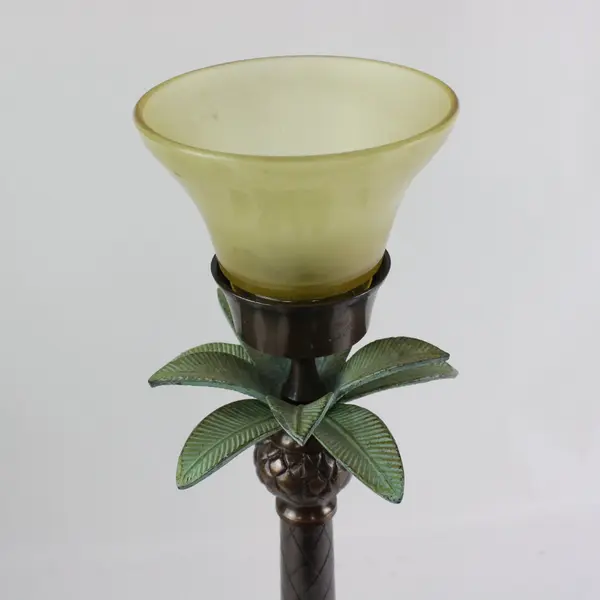 Vintage Tommy Bahama Palm Tree Hurricane Candle Holders Set of 2