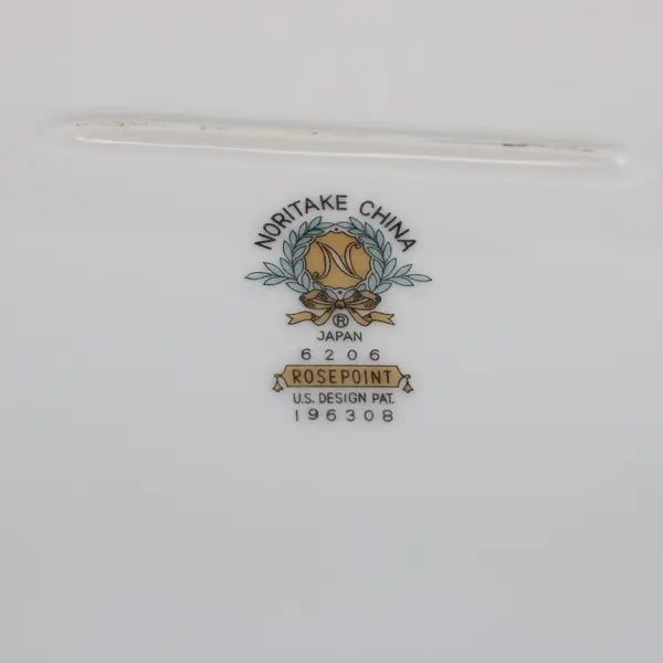 Set of 2 Noritake Rosepoint White Platinum Platters 14" & 12"