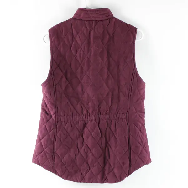 Croft & Barrow Women's Purple Diamond Quilted Suede Zip Vest Size S