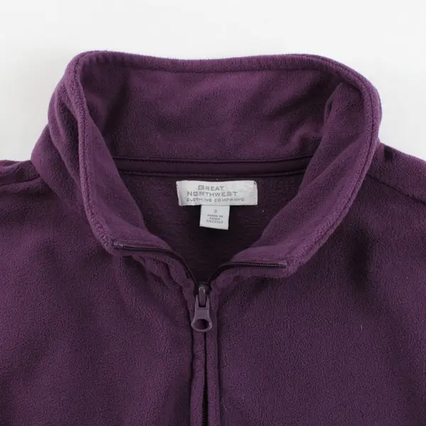 Great Northwest Clothing Company Women's Purple Fleece Vest Size S Full Zip