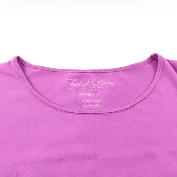 Faded Glory Stretch Perfect Fit Women's XL Purple Long Sleeve Shirt