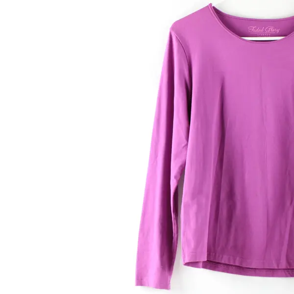 Faded Glory Stretch Perfect Fit Women's XL Purple Long Sleeve Shirt