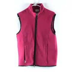 NorthWestBlue Women's M Pink Magenta Fleece Zip-Up Vest Black Trim