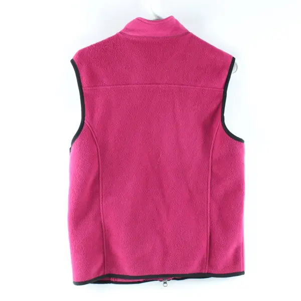 NorthWestBlue Women's M Pink Magenta Fleece Zip-Up Vest Black Trim