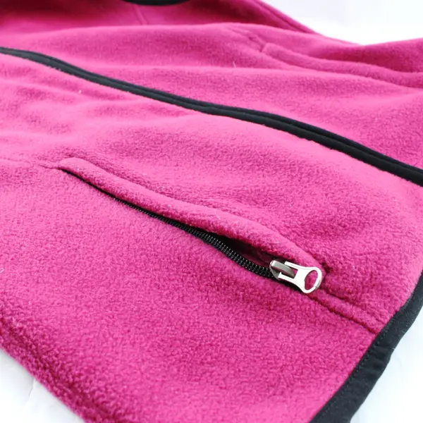 NorthWestBlue Women's M Pink Magenta Fleece Zip-Up Vest Black Trim