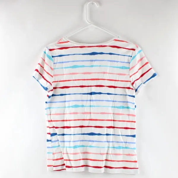 Croft & Barrow Women's Small Multicolor Striped Casual T-Shirt Top