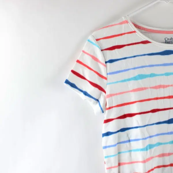 Croft & Barrow Women's Small Multicolor Striped Casual T-Shirt Top