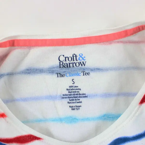 Croft & Barrow Women's Small Multicolor Striped Casual T-Shirt Top