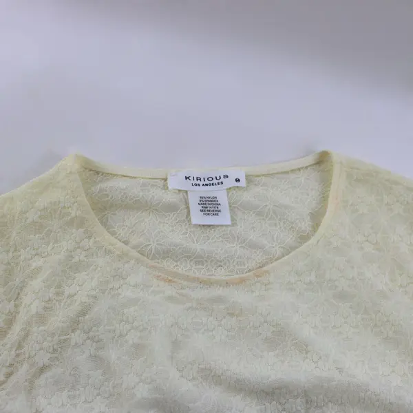 Kirious Women's Off-White Lace Crop Top Size Medium 