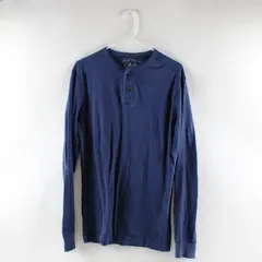Red Camel Men's Navy Blue Long Sleeve Henley Shirt Medium