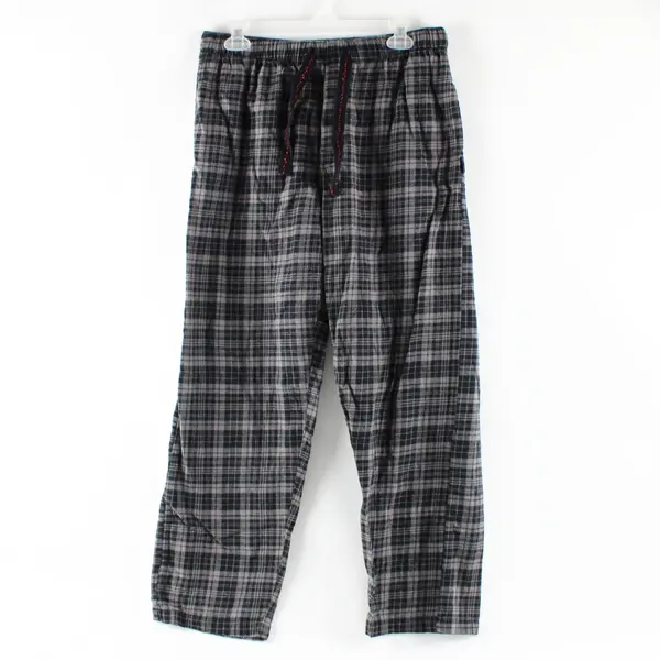 IZOD Men's Medium Gray Black Plaid Pajama Lounge Pants Pre-Owned