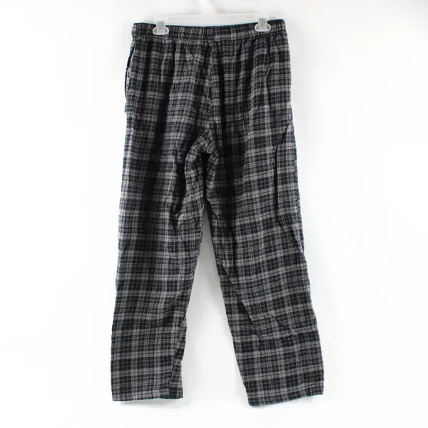IZOD Men's Medium Gray Black Plaid Pajama Lounge Pants Pre-Owned
