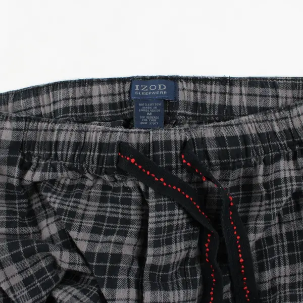 IZOD Men's Medium Gray Black Plaid Pajama Lounge Pants Pre-Owned