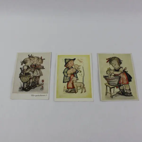 Lot of 3 B. Hummel German Illustrated Children Postcards Circa 1937
