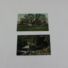 Lot of 2 Victoria BC Valentine & Sons Postcards Sheep Farm Goldstream Bridge