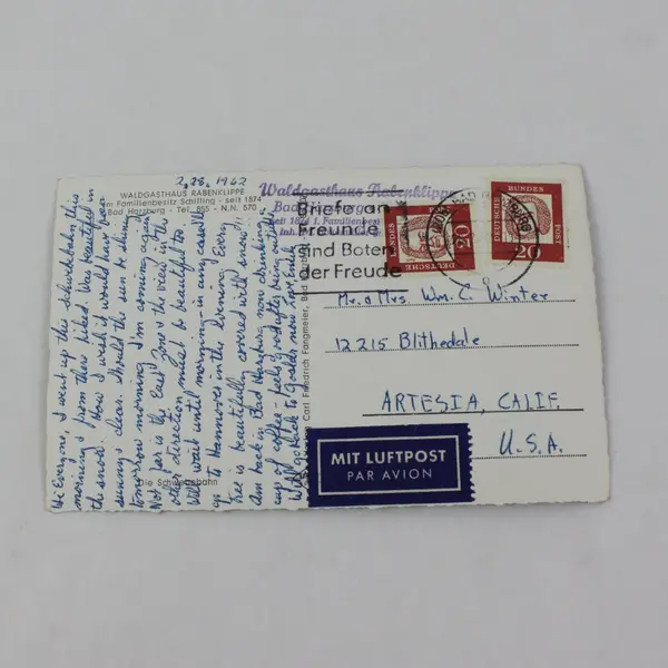 Vintage 1962 Bad Harzburg Aerial Tram RPPC Postcard