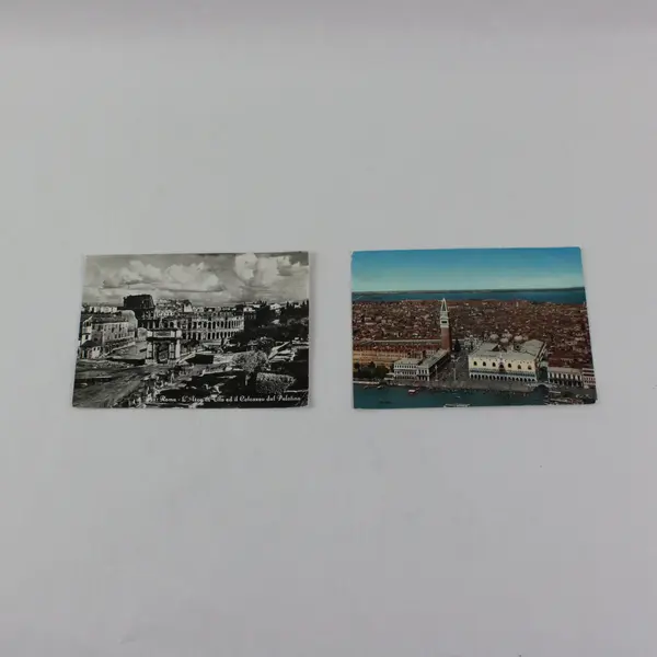 Lot Of 2 Vintage 1963 Italy Postcards Rome Venice Used