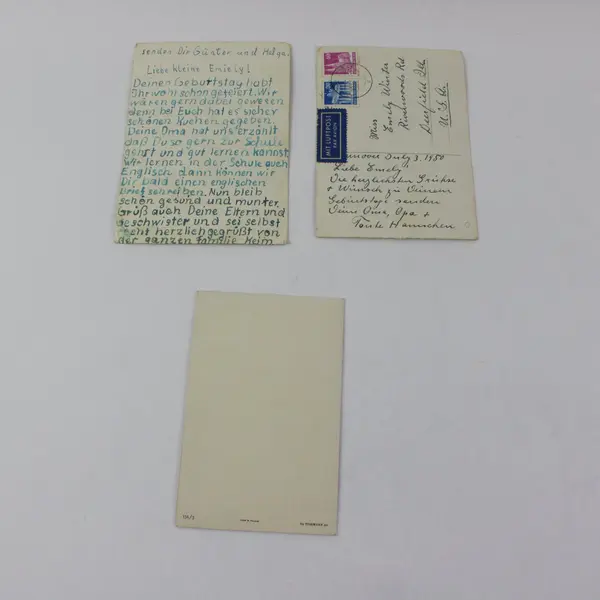Lot of 3 Vintage European Birthday Greeting Cards German Polish Finnish