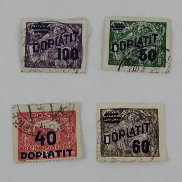 Lot Of 4 Czechoslovakia 1920s Doplatit Postage Due Stamps Used