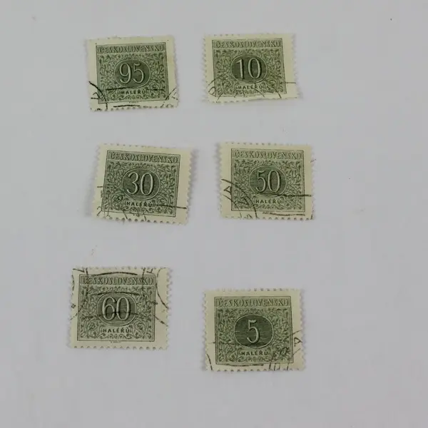 Lot Of 6 Czechoslovakia 1954 Postage Due 5/10/30/50/60/95 Heller Stamps Used