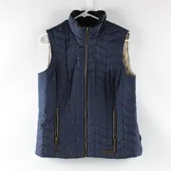 G.H. Bass & Co Bass Women's Navy Blue Puffer Quilted Zip Up Vest Size Medium