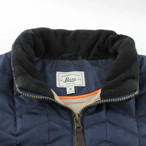 G.H. Bass & Co Bass Women's Navy Blue Puffer Quilted Zip Up Vest Size Medium
