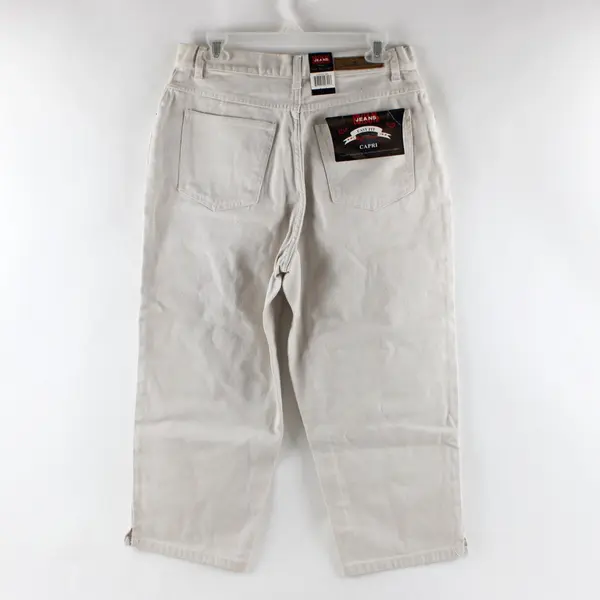 Bill Blass Women's Beige Capri Jeans Easy Fit Size 10 New With Imperfections