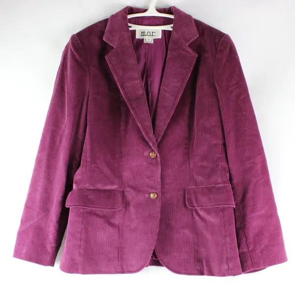 m.o.r Magenta Corduroy Two Button Closure Blazer Women's Size 11