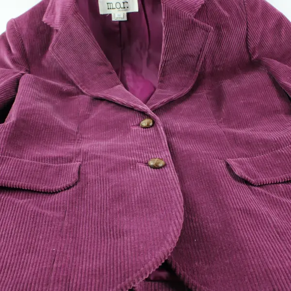 m.o.r Magenta Corduroy Two Button Closure Blazer Women's Size 11