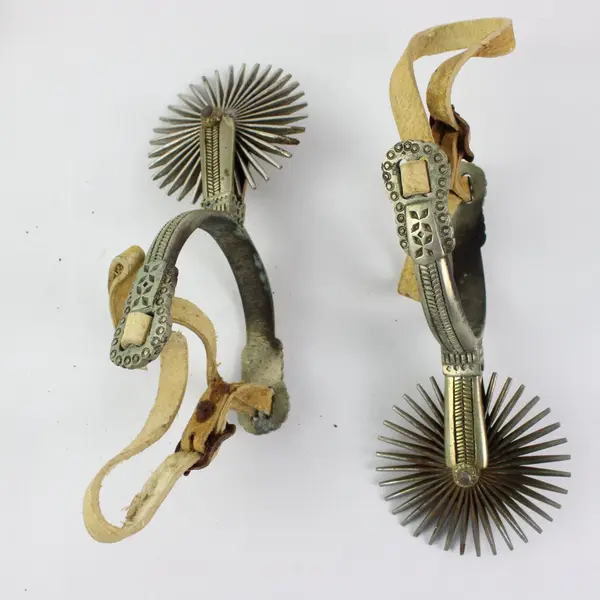 Antique Chilean Huaso Gaucho Ornate Braided Horse Reins Spurs Tack