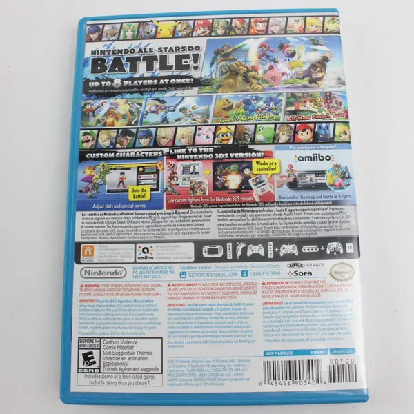 Nintendo Wii U Super Smash Bros Case & Manual No Game