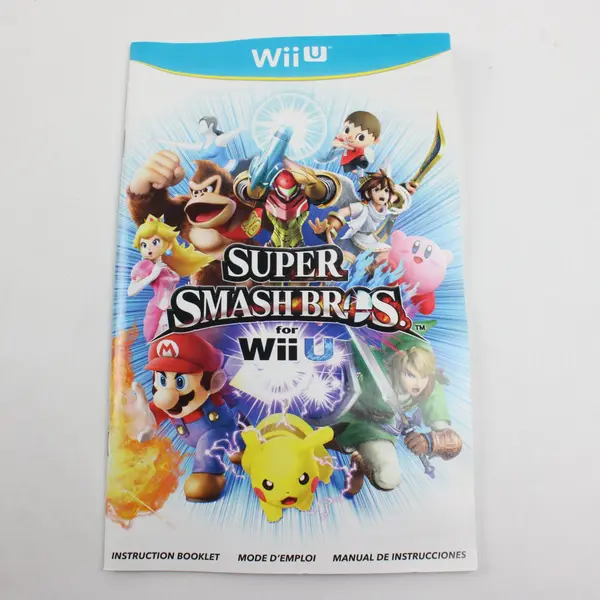 Nintendo Wii U Super Smash Bros Case & Manual No Game